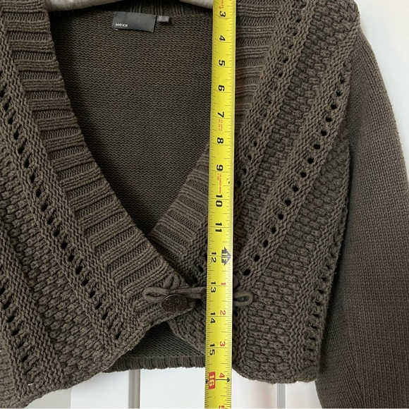 Green Boho knit wrap cardigan - Picture 3 of 4